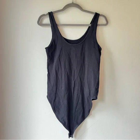 Gap Black Fitted Bodysuit Tank Style Scoop Neck Stretch Cotton Blend Size Small - Picture 8 of 8